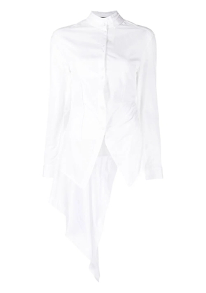 Isabel Benenato long-sleeve asymmetric shirt - White
