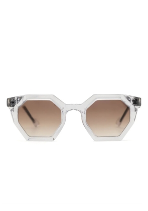 Yohji Yamamoto geometric-frame sunglasses - White