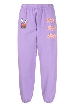 Natasha Zinko Angry-print detail track pants - Purple