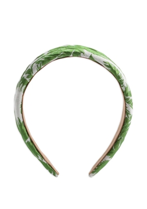 La DoubleJ leaf-print padded head band - Green