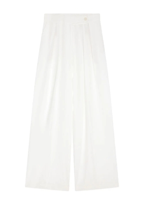 DRIES VAN NOTEN pleated wide-leg trousers - White