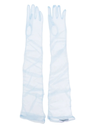 Ioana Ciolacu sheer-finish gloves - Blue