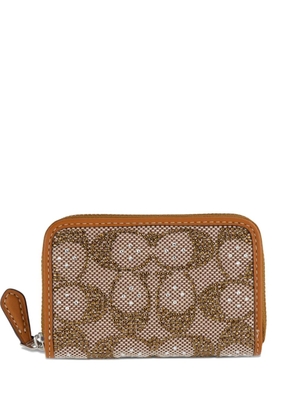 Coach crystal-embellished jacquard cardholder - Neutrals