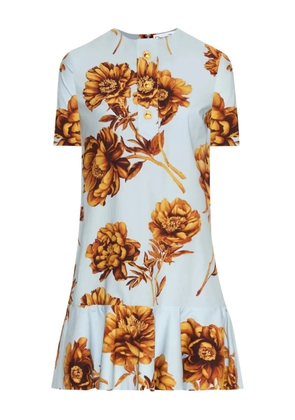 Oscar de la Renta peony-print mini dress - White