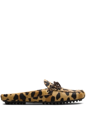 Car Shoe leopard-print slippers - Brown