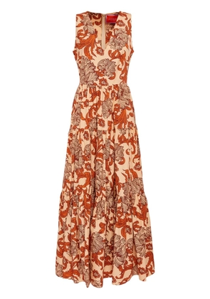 La DoubleJ Big botanical-print poplin dress - Pink