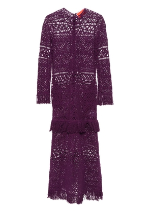 La DoubleJ Lacey Swing macramé dress - Purple