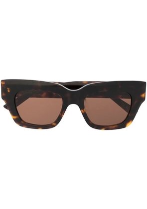 Balenciaga Eyewear logo-plaque square-frame sunglasses - Brown
