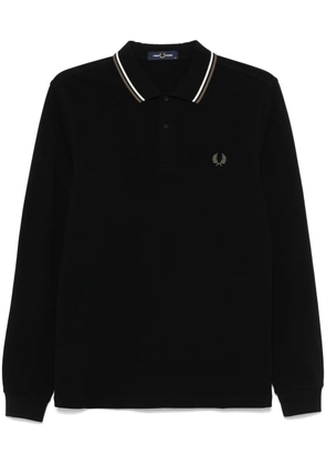 Fred Perry logo-embroidered polo shirt - Black