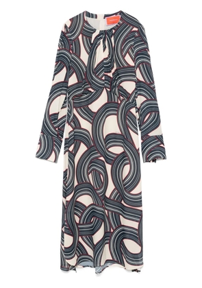 La DoubleJ geometric-print midi dress - Blue