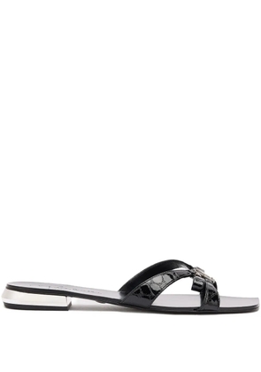 Roberto Cavalli embellished flat sandals - Black