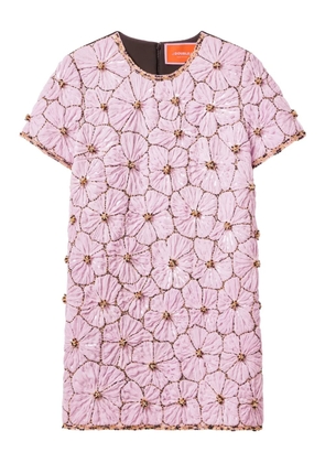 La DoubleJ embroidered floral mini day dress - Black