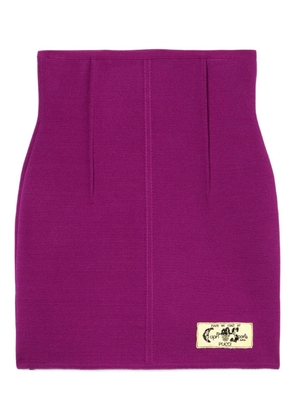 PUCCI embroidered-logo knit skirt - Purple