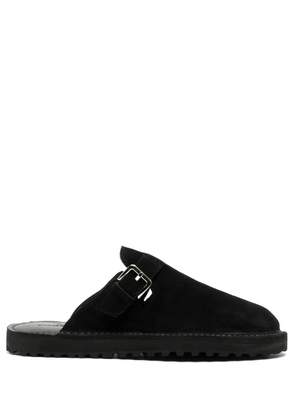 Comme des Garçons Homme decorative-buckle leather slides - Black