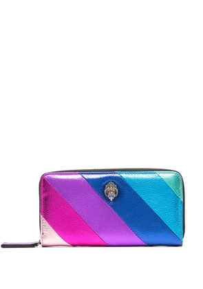 Kurt Geiger London diagonal-stripe panelled purse - Purple