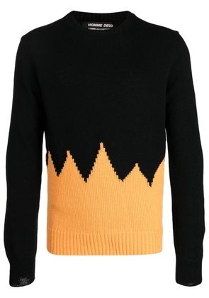 Comme des Garçons Homme Deux two-tone fine-knit jumper - Black