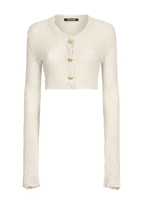 Roberto Cavalli cropped knitted cardigan - Neutrals