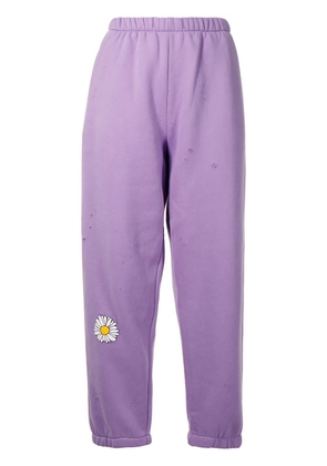 Natasha Zinko daisy-print cropped track pants - Purple