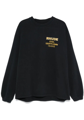 RHUDE text-print long-sleeve T-shirt - Black