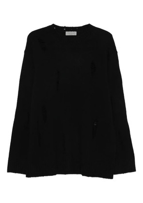 Yohji Yamamoto distressed wool sweater - Black
