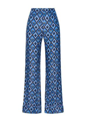 MALIPARMI diamond-pattern trousers - Blue
