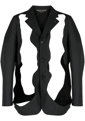 Comme des Garçons Homme Plus notched-lapels cut-out detailing blazer - Black
