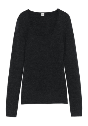 TOTEME scoop-neck long-sleeve knit top - Grey