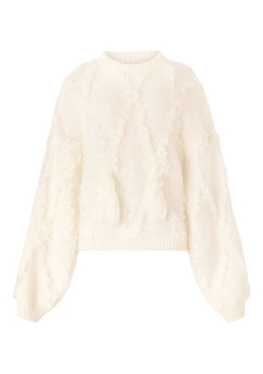 Genny textured pom-pom sweater - White