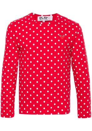 Comme Des Garçons Play polka-dot cotton T-shirt - Red