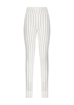Genny grid-pattern leggings - White