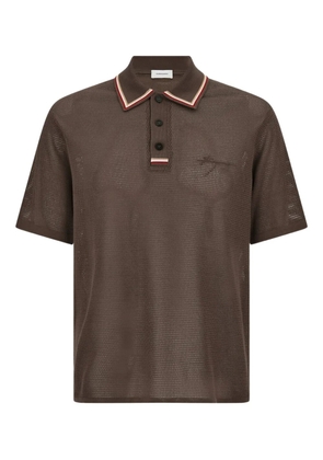 Ferragamo logo-embroidered polo shirt - Brown