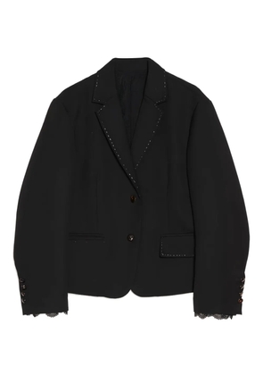 Renli Su lace-trimmed button blazer - Black