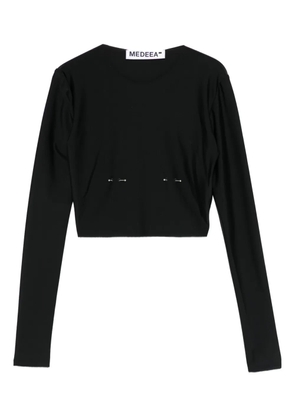 MEDEEA piercing-detail crop top - Black