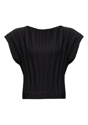 MM6 Maison Margiela pleated short-sleeved top - Black