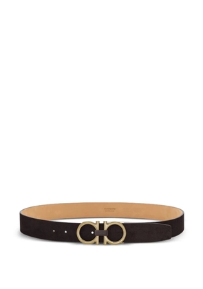 Ferragamo Gancini-buckle calfskin belt - Brown