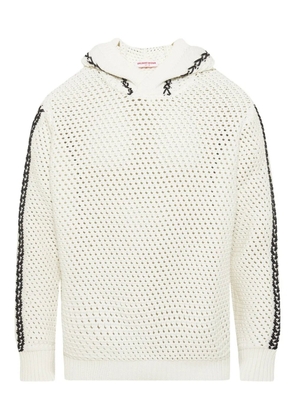 Orlebar Brown Kirk stitch-detail open-knit hoodie - White