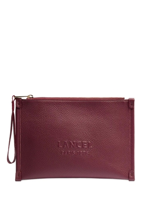 Lancel Jour embossed-logo clutch bag - Red