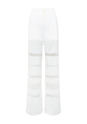 Marine Serre lace-panel trousers - White