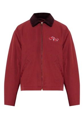 Kenzo embroidered-logo corduroy-collar jacket