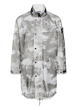 Stone Island Compass-badge mesh-overlay parka - Grey