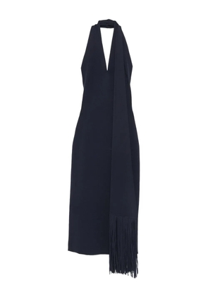 Cult Gaia halterneck fringed dress - Blue