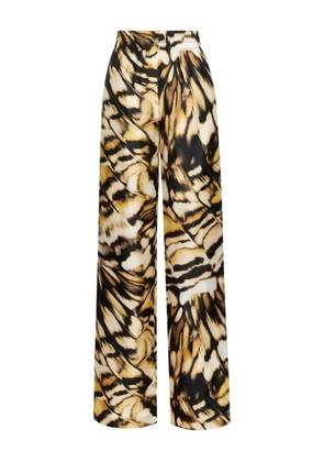 Oscar de la Renta printed silk trousers - Neutrals