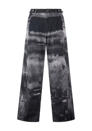 Roberto Cavalli abstract-print cotton trousers - Black