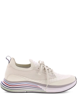 PS Paul Smith striped-sole knitted-panel sneakers - White