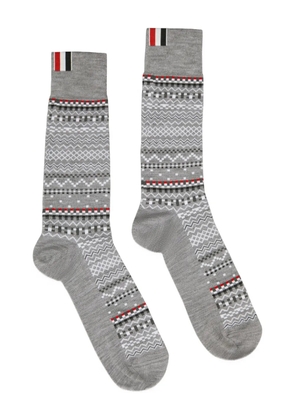 Thom Browne Fairisle jacquard wool socks - Grey