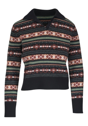 Vince collared patterned sweater - Black