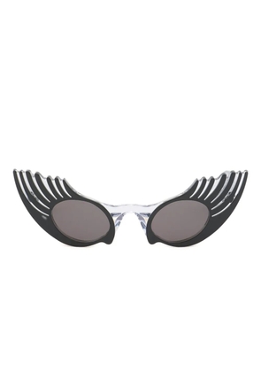 Marni Eyewear oval eyelash-effect sunglasses - Black