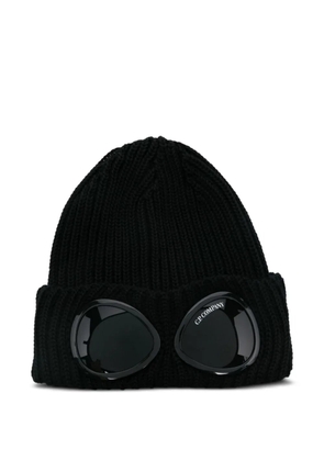 C.P. Company Goggle-lens ribbed beanie - Black