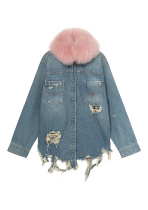 Blumarine distressed denim jacket - Blue