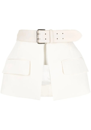 Dice Kayek High-waisted peplum belt skirt - Neutrals